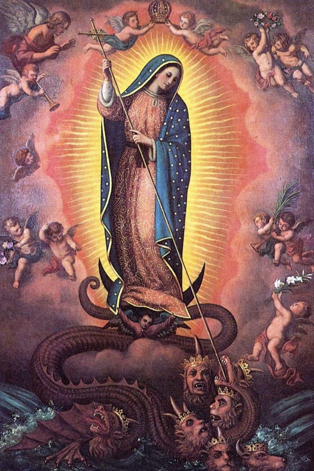 Virgen pisa demonio